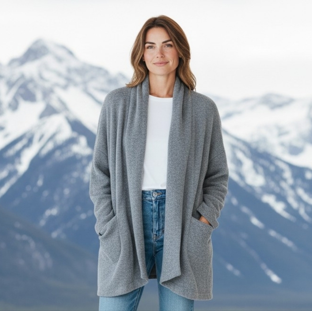 Arc'teryx Heather Gray Open Front Cardigan